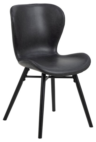 Scaun BATILDA A1 piele ecologică neagră / picioare de culoare neagră - moderne pentru salon / sufragerie