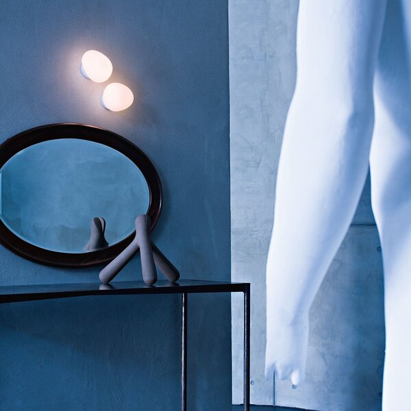 Foscarini Gregg MIDI Aplică de perete, din sticlă, alb, reglabil, Alb, Camera de zi / sufragerie, Sticlă, Design
