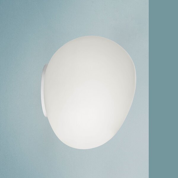 Foscarini Gregg MIDI Aplică de perete, din sticlă, alb, reglabil, Alb, Camera de zi / sufragerie, Sticlă, Design