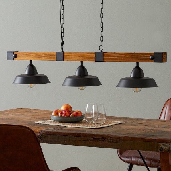 EGLO Oldbury lampă suspendată cu aspect rustic, reglabil, Negru, Camera de zi / sufragerie, Metal, Casă de țară / Rustic