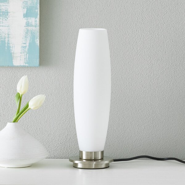 Paul Neuhaus Lampa de masă Tyra, sticlă, Ø 10 cm, dimabil, G9, reglabil, Alb, Camera de zi / sufragerie, Sticlă, Modern