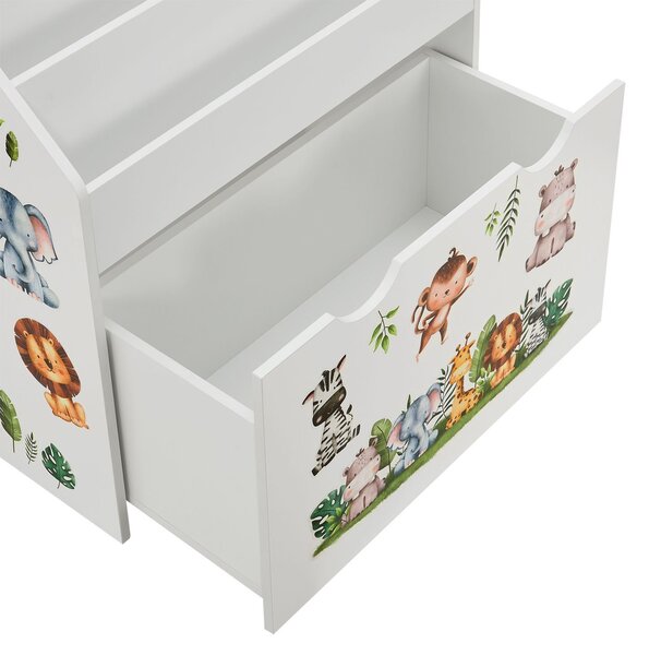 Juskys Bibliotecă din lemn pentru copii - alb