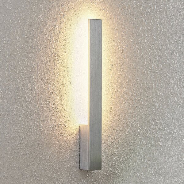 Arcchio Aplică de perete cu LED Ivano, înălțime 43 cm, aluminiu periat, Metalic, Hol, Aluminiu, Modern