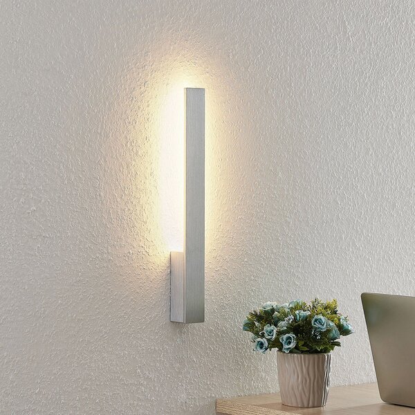 Arcchio Aplică de perete cu LED Ivano, înălțime 43 cm, aluminiu periat, Metalic, Hol, Aluminiu, Modern