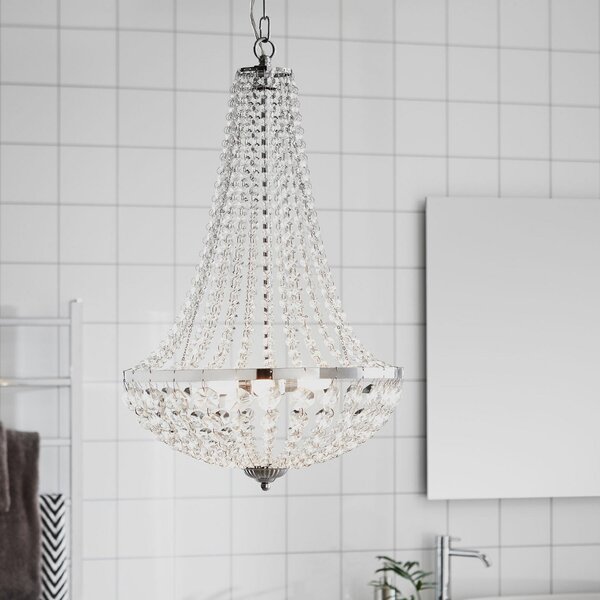 Markslöjd Candelabru Gränsö pentru baie, Ø 40 cm, reglabil, Transparent, Baie, Cristal