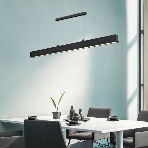 Reality Leuchten Lampă suspendată LED Paros cu Switchdimmer negru, reglabil, Negru, Camera de zi / sufragerie, Metal, Modern