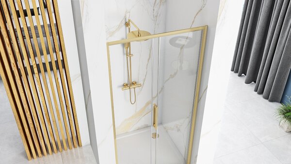 Rea Rapid Slide, usa dus 120x195 cm, sticla transparenta 6 mm, profil auriu mat, REA-K4709