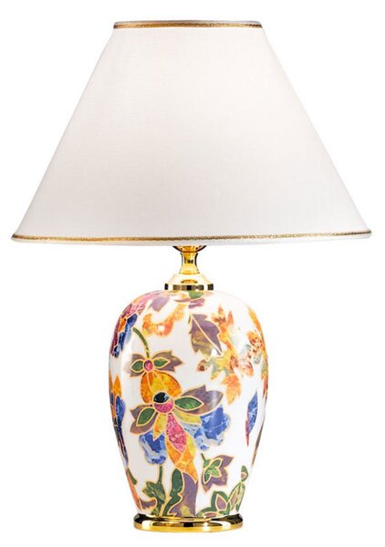 Austrolux Lampă de masă Damasco aur 24 karate, Ø 40 cm, Multicolor, Camera de zi / sufragerie, Ceramică