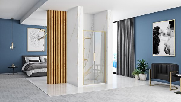 Rea Rapid Slide, usa dus 120x195 cm, sticla transparenta 6 mm, profil auriu mat, REA-K4709