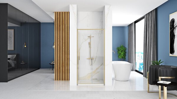 Rea Rapid Slide, usa dus 120x195 cm, sticla transparenta 6 mm, profil auriu mat, REA-K4709