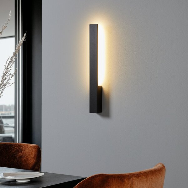 Lampă de perete Arcchio, Ivano, Negru, Zona coridorului, Aluminiu, Modern