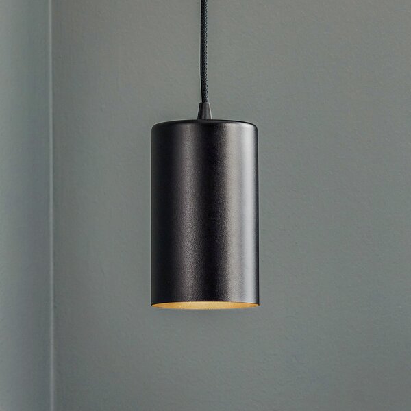 TEMAR LIGHTING Lampă suspendată ZW Tube 170, 1 bec, negru, reglabil, Negru, Camera de zi / sufragerie, Metal, Modern