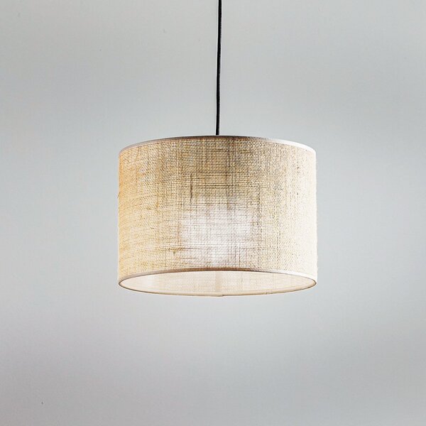 TK Lighting Lampă suspendată Juta, 1 bec Ø 30 cm, reglabil, Maro / Rugină, Camera de zi / sufragerie, Țesătură / Textil