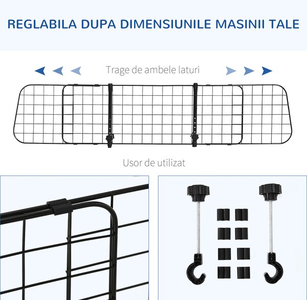 PawHut grilaj separator protectie pentru caini, (91-152)x30cm | Aosom Romania