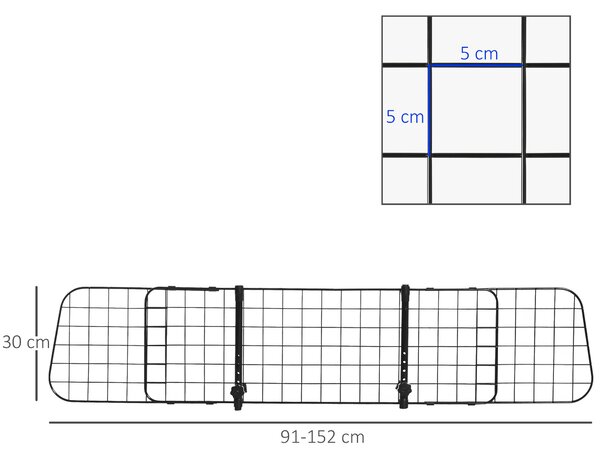 PawHut grilaj separator protectie pentru caini, (91-152)x30cm | Aosom Romania