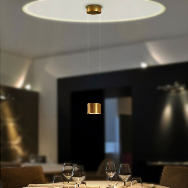 BANKAMP Impulse lampă suspendată LED 1 bec, auriu, reglabil, Auriu / Alamă, Camera de zi / sufragerie, Metal, Modern