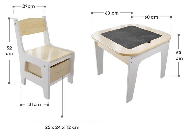 Juskys Set de lemn pentru copii Milou - natural