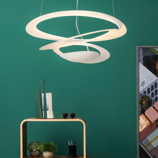 Artemide Lampa suspendată Pirce, 67x69 cm, albă, reglabil, Alb, Camera de zi / sufragerie, Metal, Design