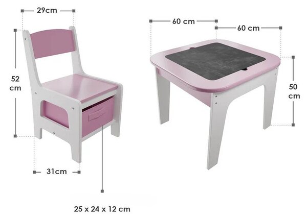 Juskys Set de lemn pentru copii Milou - roz