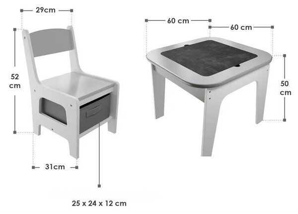 Juskys Set de lemn pentru copii Milou - gri