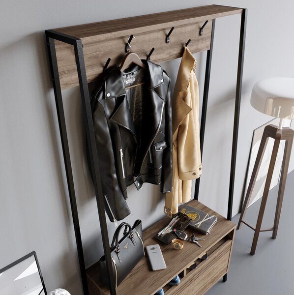 Mobilier hol Dudulo (nuc + negru). 1102073