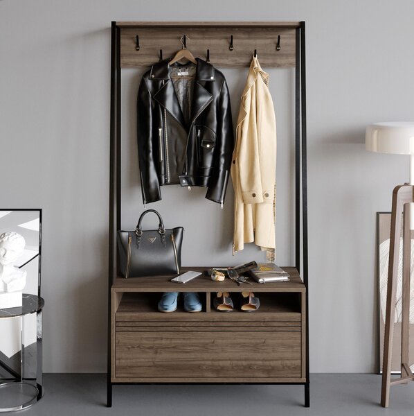 Mobilier hol Dudulo (nuc + negru). 1102073