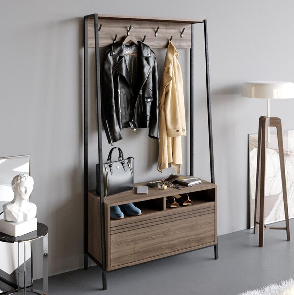 Mobilier hol Dudulo (nuc + negru). 1102073