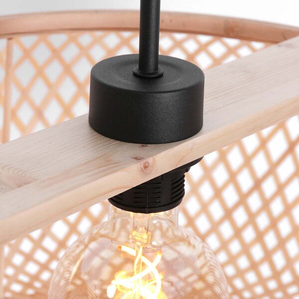 Steinhauer Lampă suspendată Maze, natur, reglabil, Lemn, Camera de zi / sufragerie, Bamboo, Modern