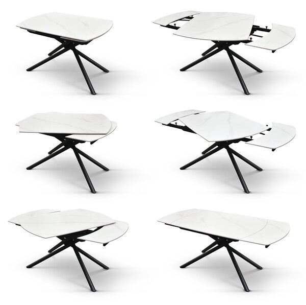 Masa ceramica extensibila Rotativa White 120 x 88 x h 76 cm