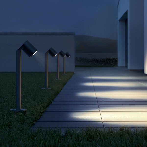 STEINEL Bornă luminoasă SPOT WAY, antracit, IP44, orientabilă, Negru, Metal, Modern