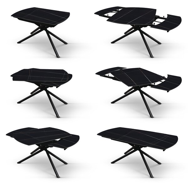 Masa ceramica extensibila Rotativa Noir 120 x 88 x h 76 cm