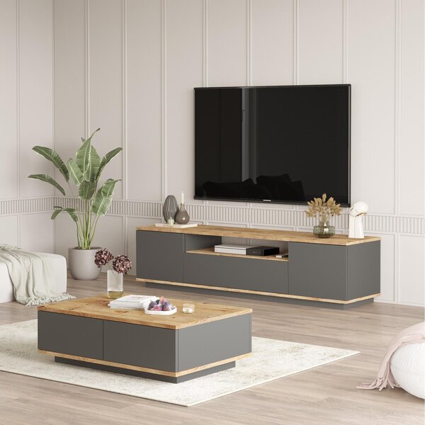 Set mobilier living Fera 17 (pin atlantic + antracit). 1102145