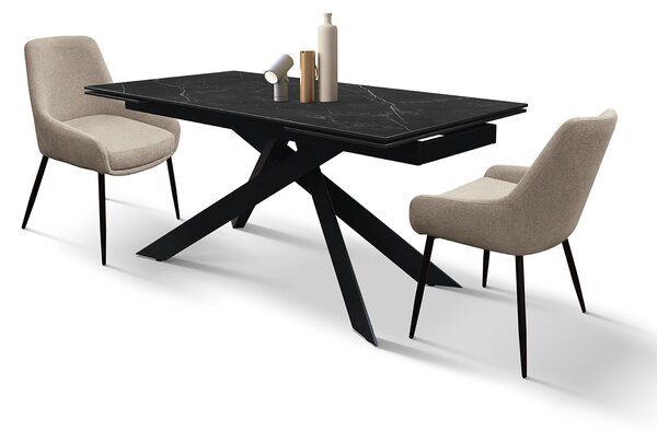 Masa ceramica extensibila Calacatta 160 cm/ 90 cm/ h76 cm