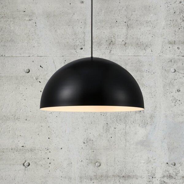 Nordlux Lampă suspendată Ellen 40 cu abajur metalic, negru, reglabil, Negru, Camera de zi / sufragerie, Metal, Scandinavă