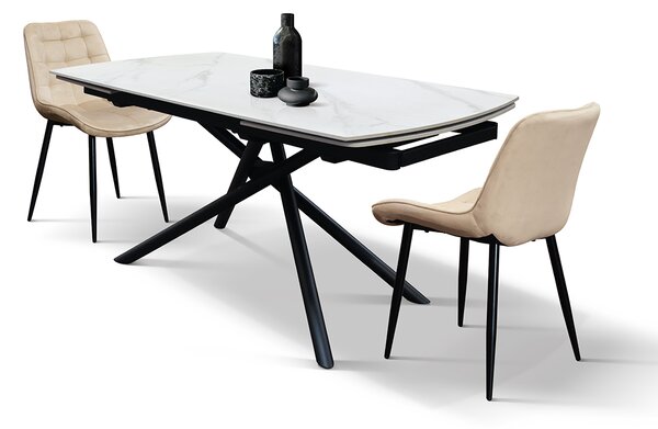 Masa ceramica extensibila Sahara Statuario 140 cm /90 cm /75 cm