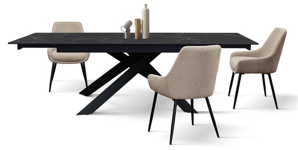 Masa ceramica extensibila Calacatta 160 cm/ 90 cm/ h76 cm