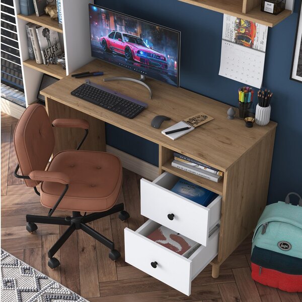 Masă PC Haiti 115 (nuc + alb). 1102173