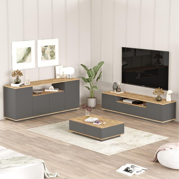 Set mobilier living Fera 18 (pin atlantic + antracit). 1102146