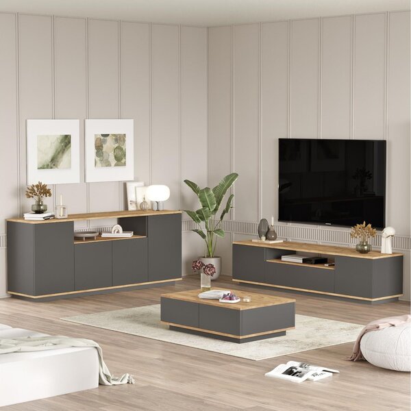Set mobilier living Fera 18 (pin atlantic + antracit). 1102146