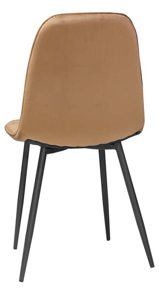 Scaun Bucătărie Gya Maro Deschis, tapițat cu material textil catifelat, picioare metalice negre, 91 × 45 cm