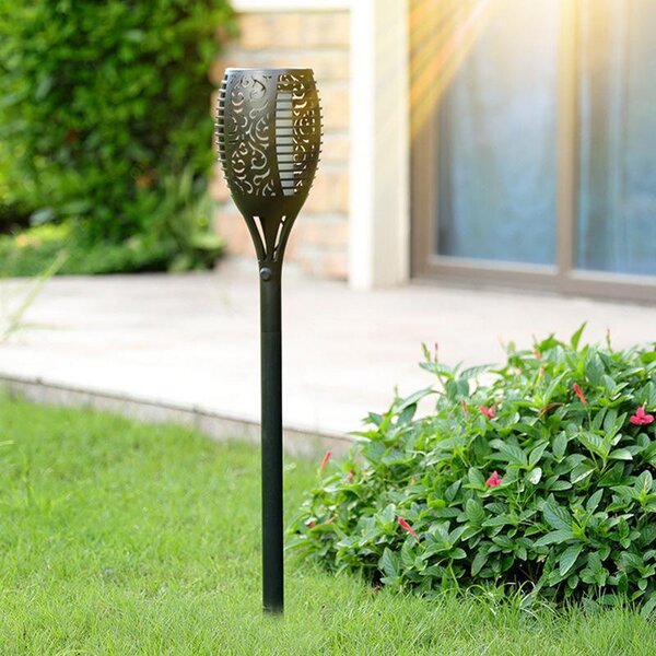 Lampa solara tip torta cu efect flacara, 58 cm