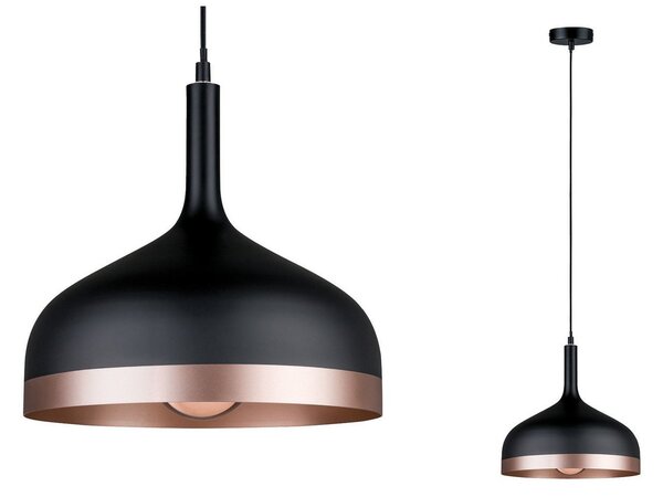 Paulmann Embla lampă suspendată pe negru, reglabil, Negru, Camera de zi / sufragerie, Metal, Modern
