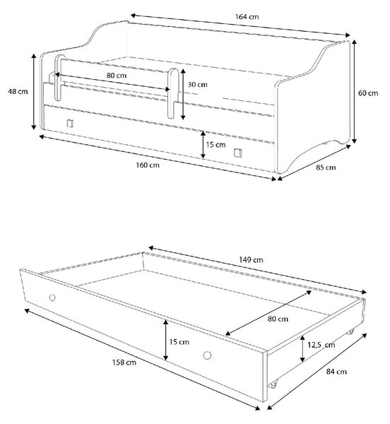 Pat pentru copii 160x80 cm. Promo -15%. 1052308