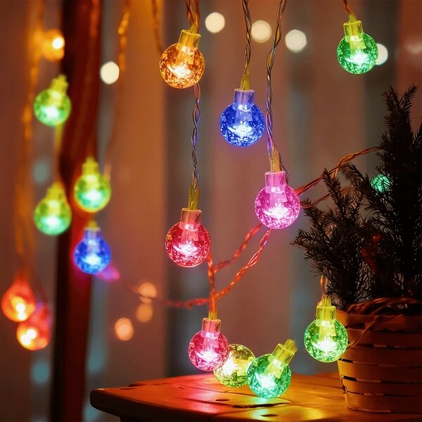 Aigostar - Ghirlandă LED de exterior pentru Crăciun 100xLED/8 funcții 3xAA 10,3m IP44 multicolor