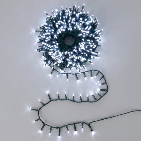 Aigostar - Ghirlandă LED de Crăciun pentru exterior, 500 LED-uri, 8 funcții, 13 m, IP44, alb rece