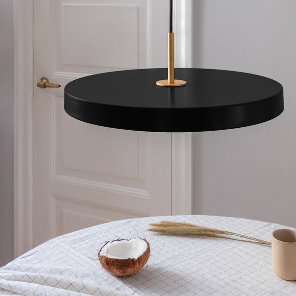 UMAGE Asteria medium lampă suspendată alamă negru, reglabil, Negru, Camera de zi / sufragerie, Metal, Design