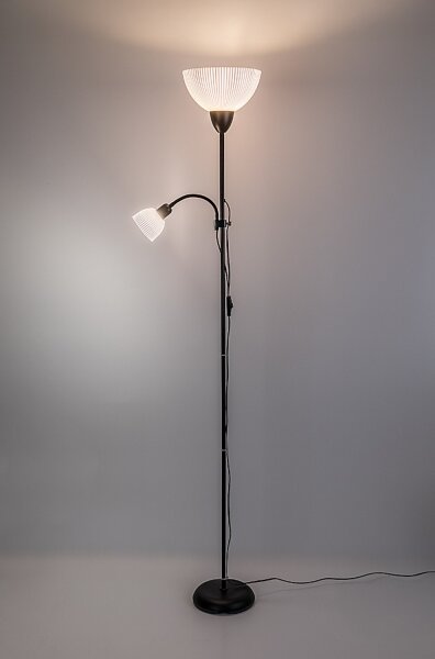Rabalux 74109 - Lampadar ACTION PRO 1xE27/60W/230V + 1xE14/25W, negru