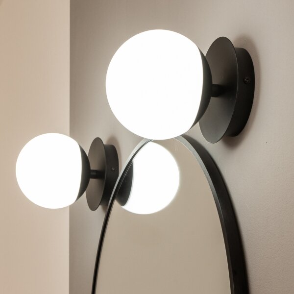 Brilagi - Aplica LED de perete pentru baie BALL, 6W, 230V, 3000/4000/6500K, IP44, neagră