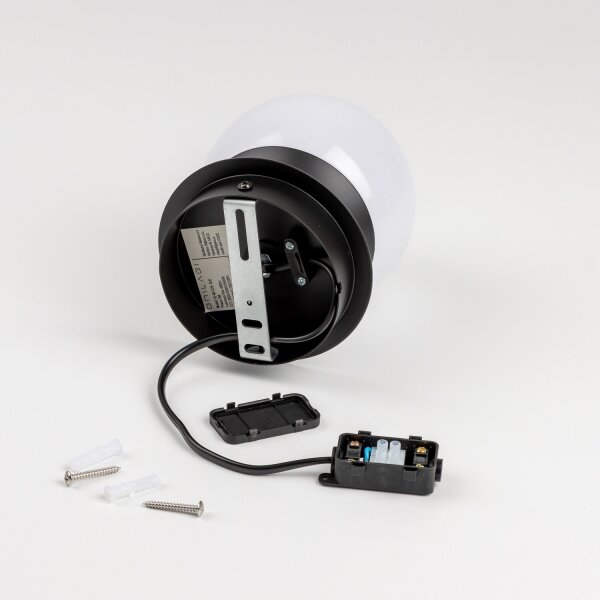 Brilagi - Aplica LED de perete pentru baie BALL, 6W, 230V, 3000/4000/6500K, IP44, neagră