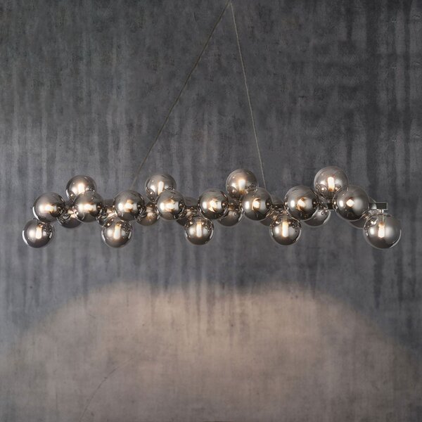 Maytoni Lampă suspendată Dallas, crom, reglabil, Metalic, Camera de zi / sufragerie, Sticlă, Design